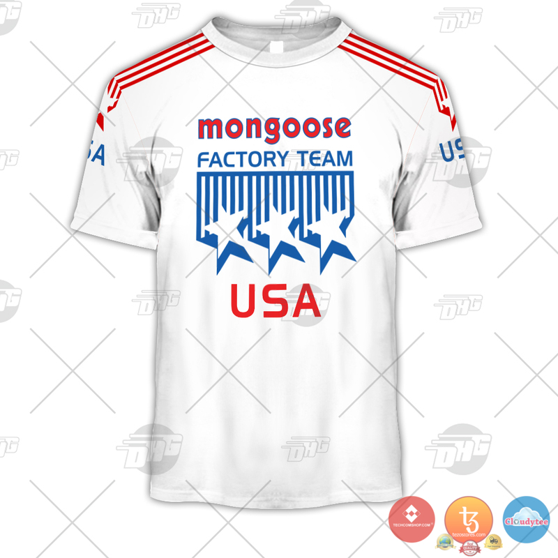 Personalizedd Mongoose Racing Team BMX White custom jersey shirt, hoodie 3 Personalized Mongoose Racing Team BMX White 3d shirt hoodie 1 2