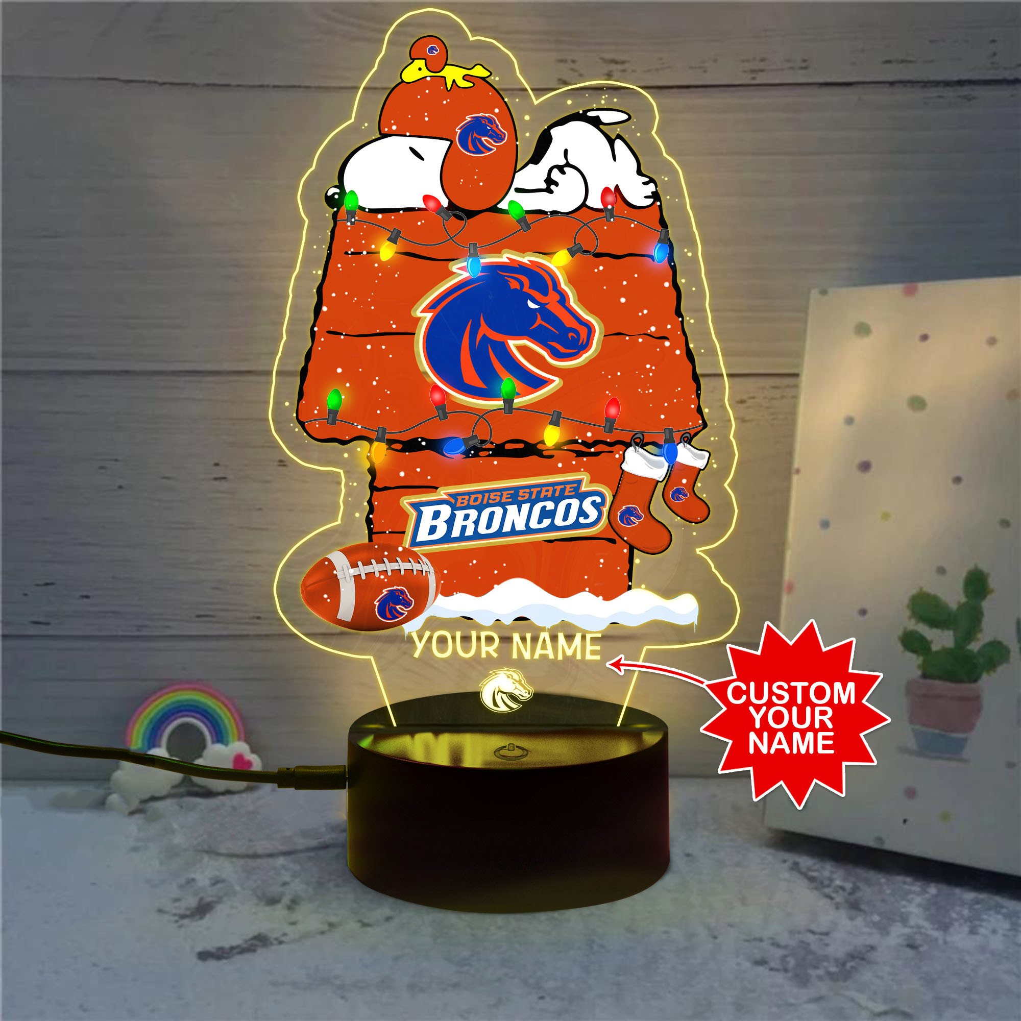 Personalized NCAA Boise State Broncos Led Lamp 1