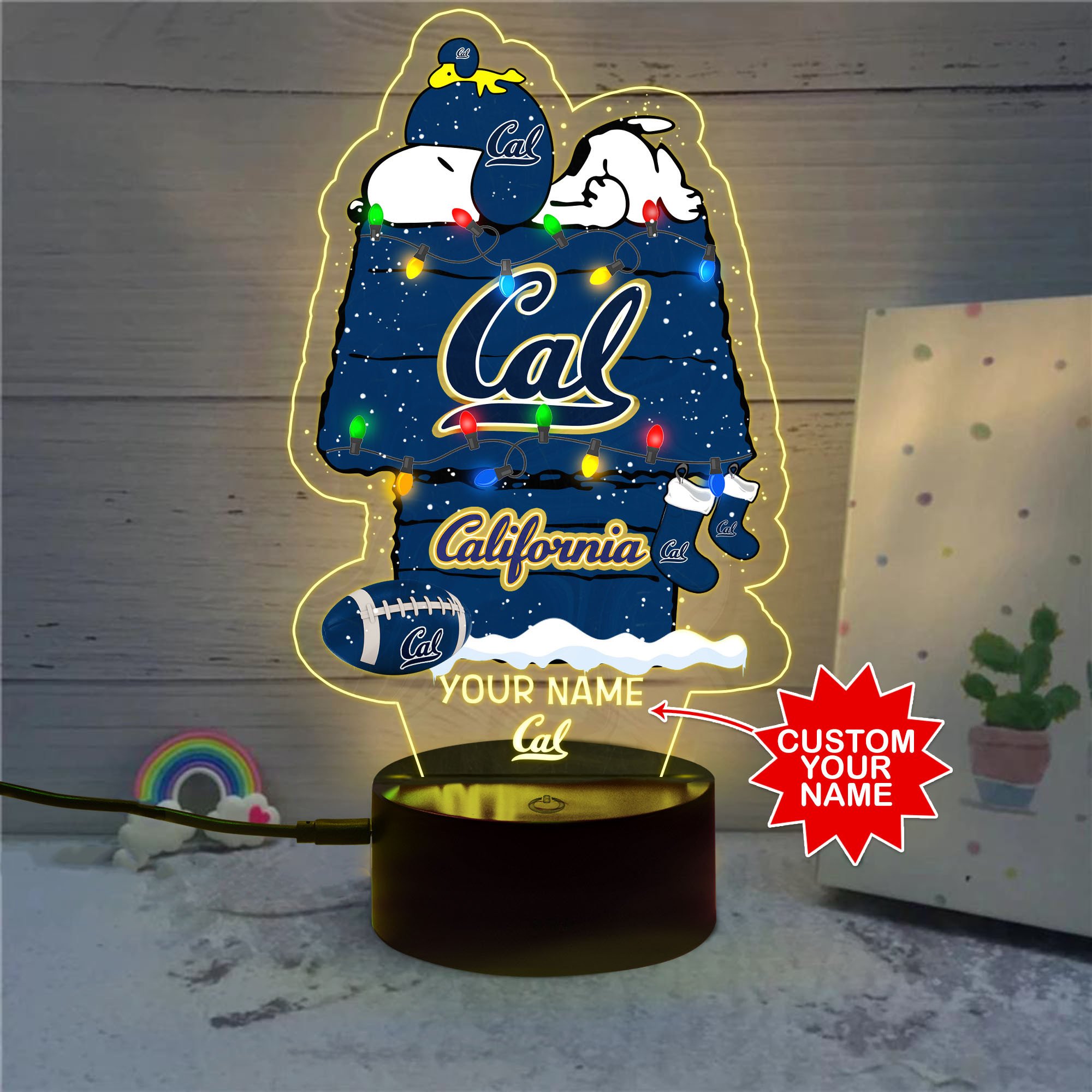 Personalized NCAA California Golden Bears Led Lamp 1