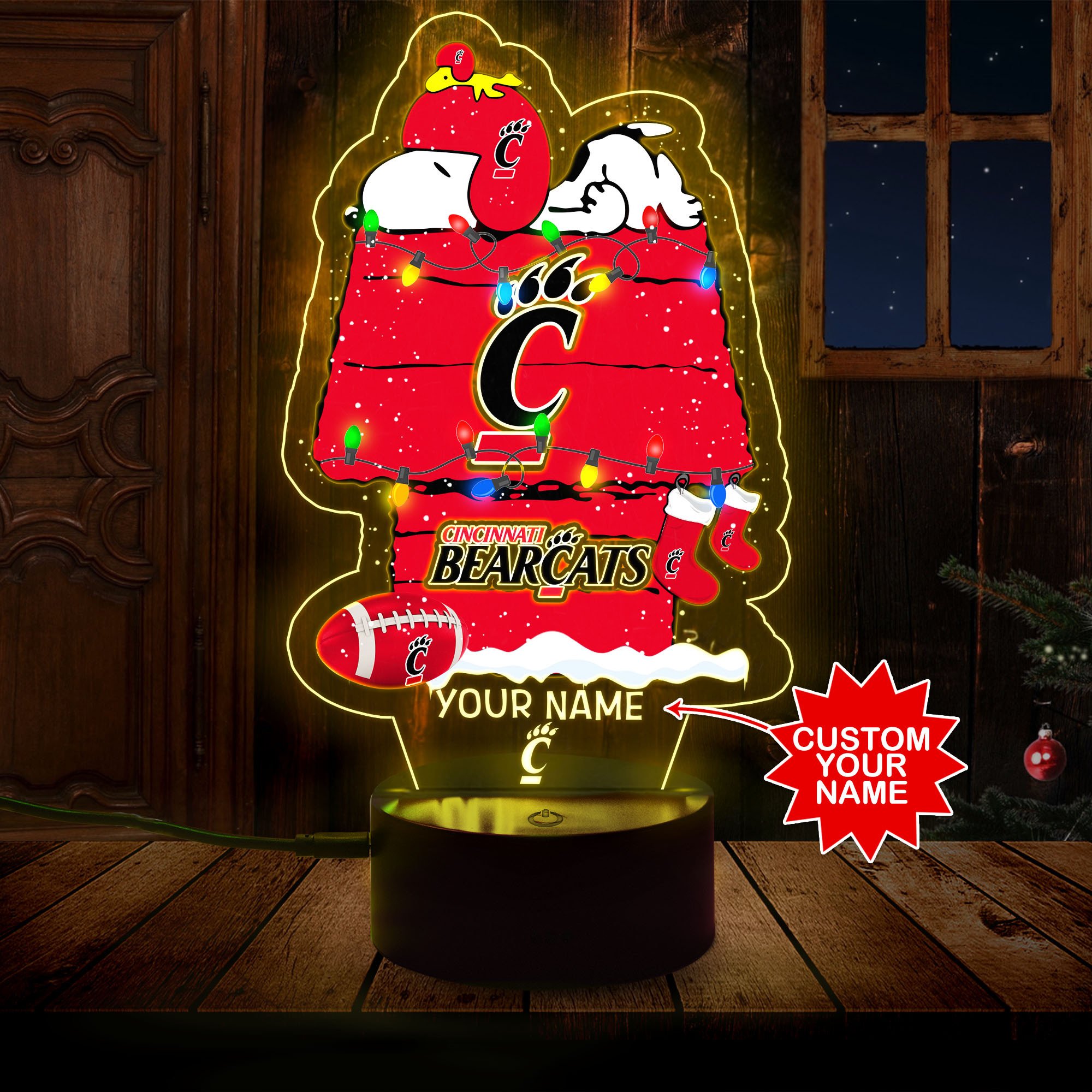 Personalized NCAA Cincinnati Bearcats Led Lamp