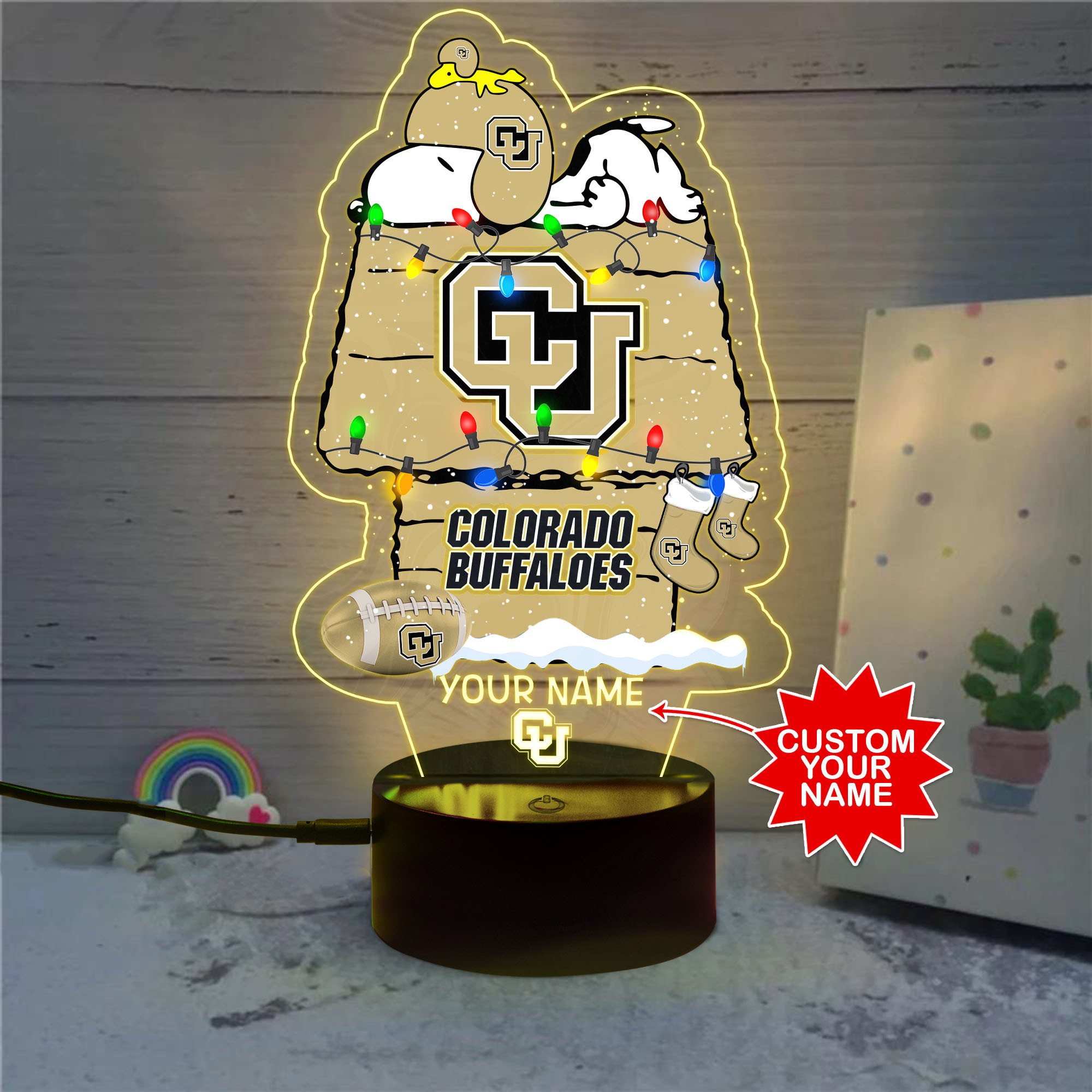 Personalized NCAA Colorado Buffaloes Led Lamp 1