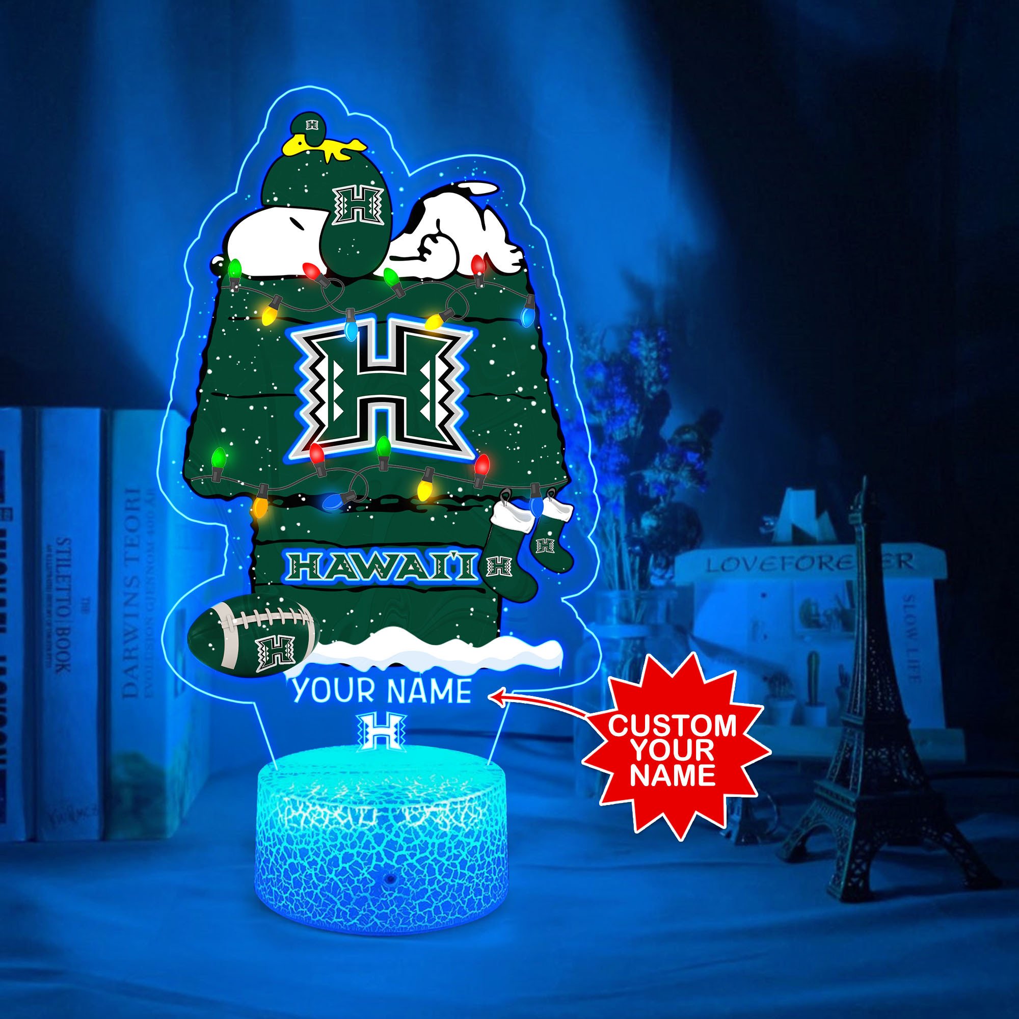 Personalized NCAA Hawaii Rainbow Warriors Led Lamp 4 Personalized NCAA Hawaii Rainbow Warriors Led Lamp 1 2 3