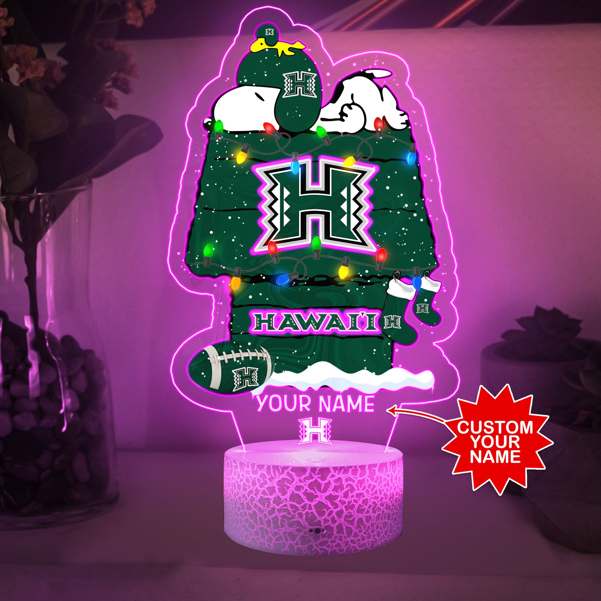 Personalized NCAA Hawaii Rainbow Warriors Led Lamp 5 Personalized NCAA Hawaii Rainbow Warriors Led Lamp 1 2 3 4