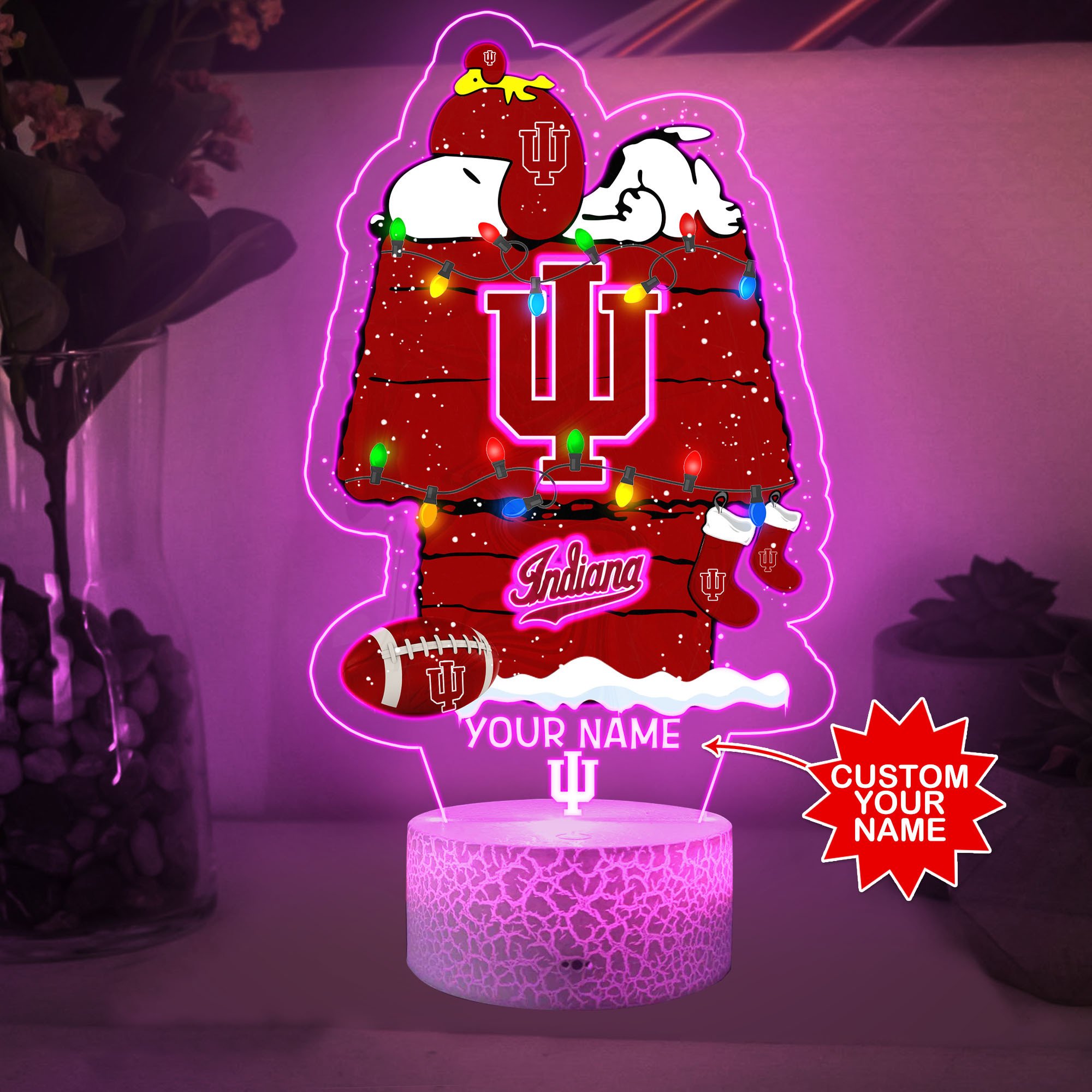 Personalized NCAA Indiana Hoosiers Led Lamp 5 Personalized NCAA Indiana Hoosiers Led Lamp 1 2 3 4