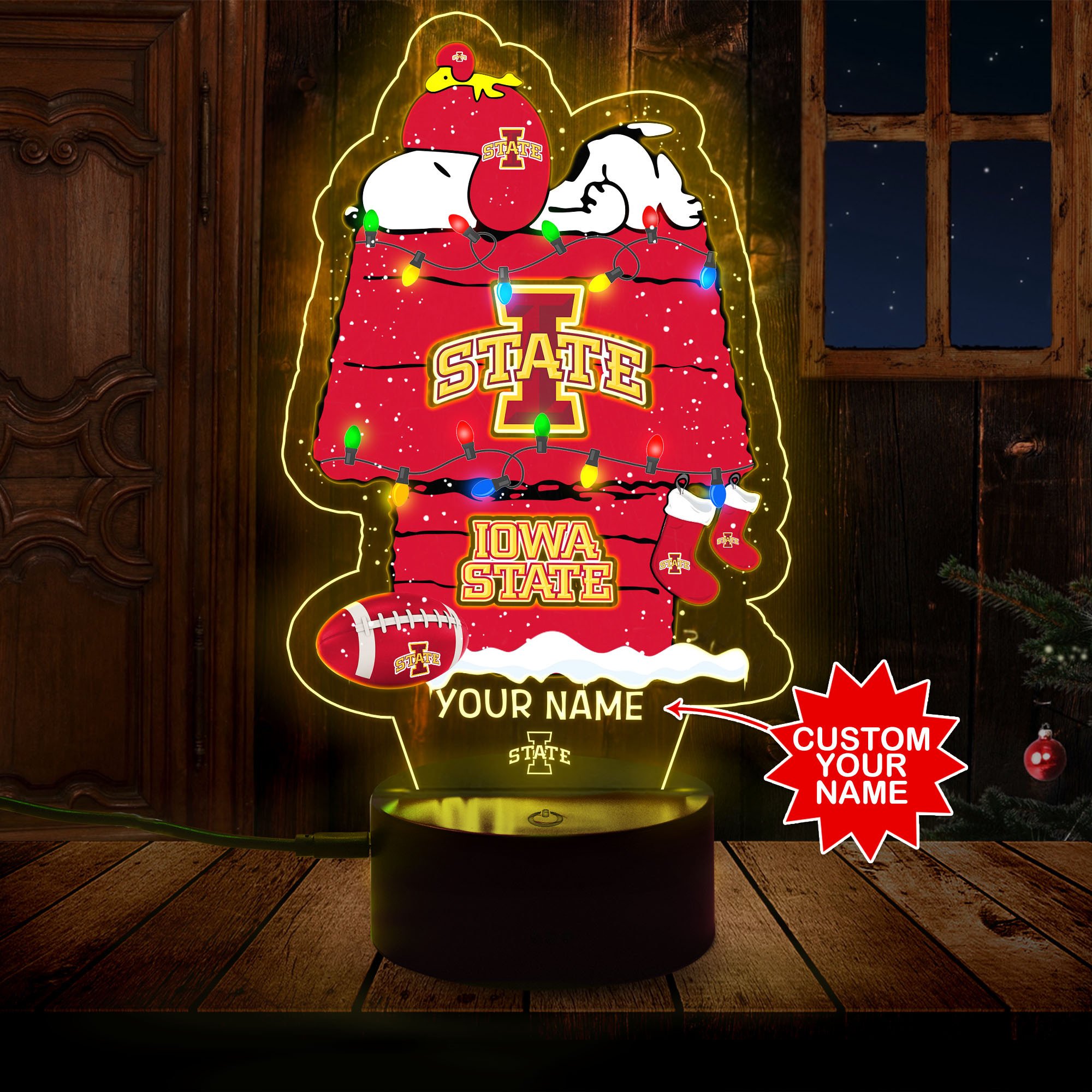 Personalized NCAA Iowa State Cyclones Led Lamp