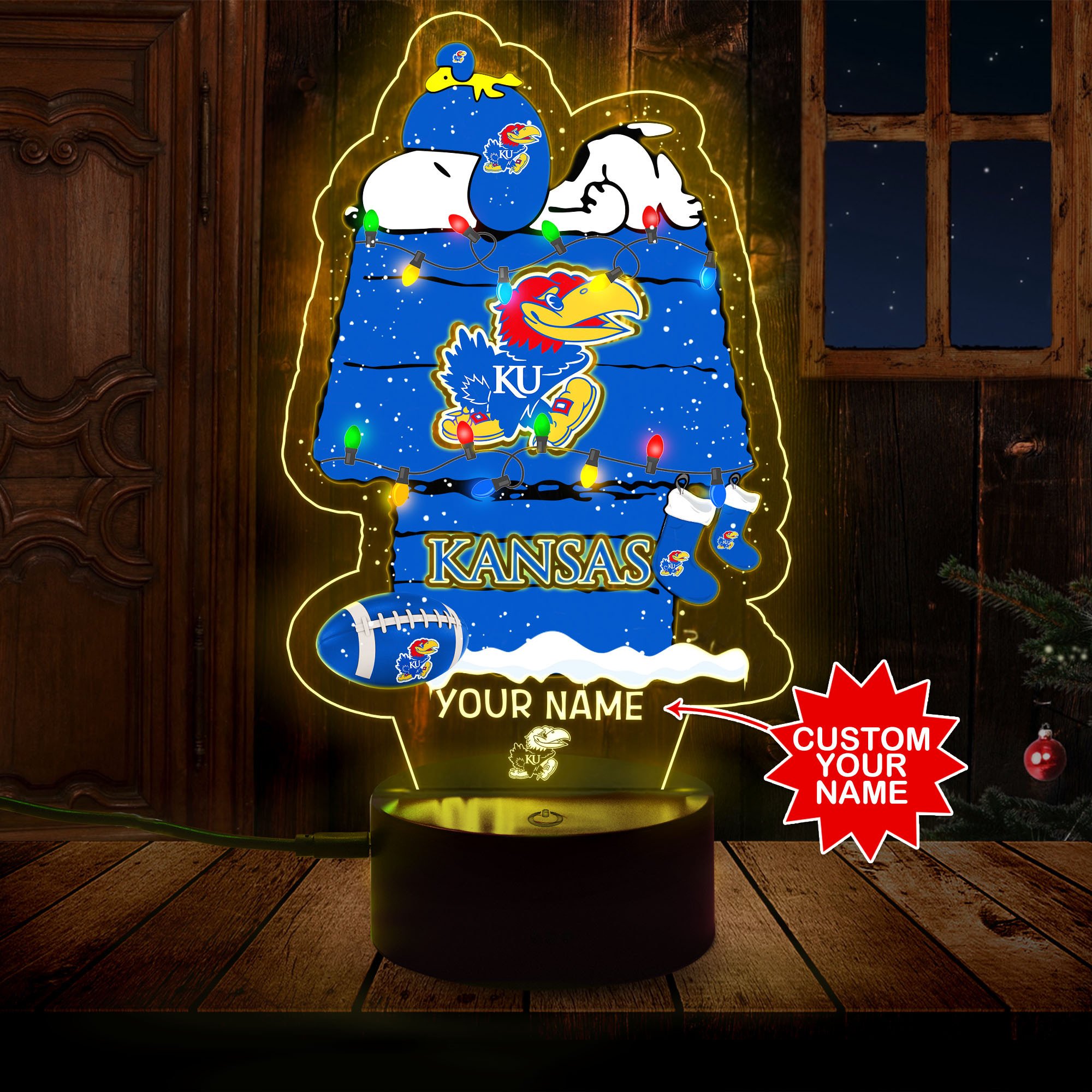 Personalized NCAA Kansas Jayhawks Led Lamp