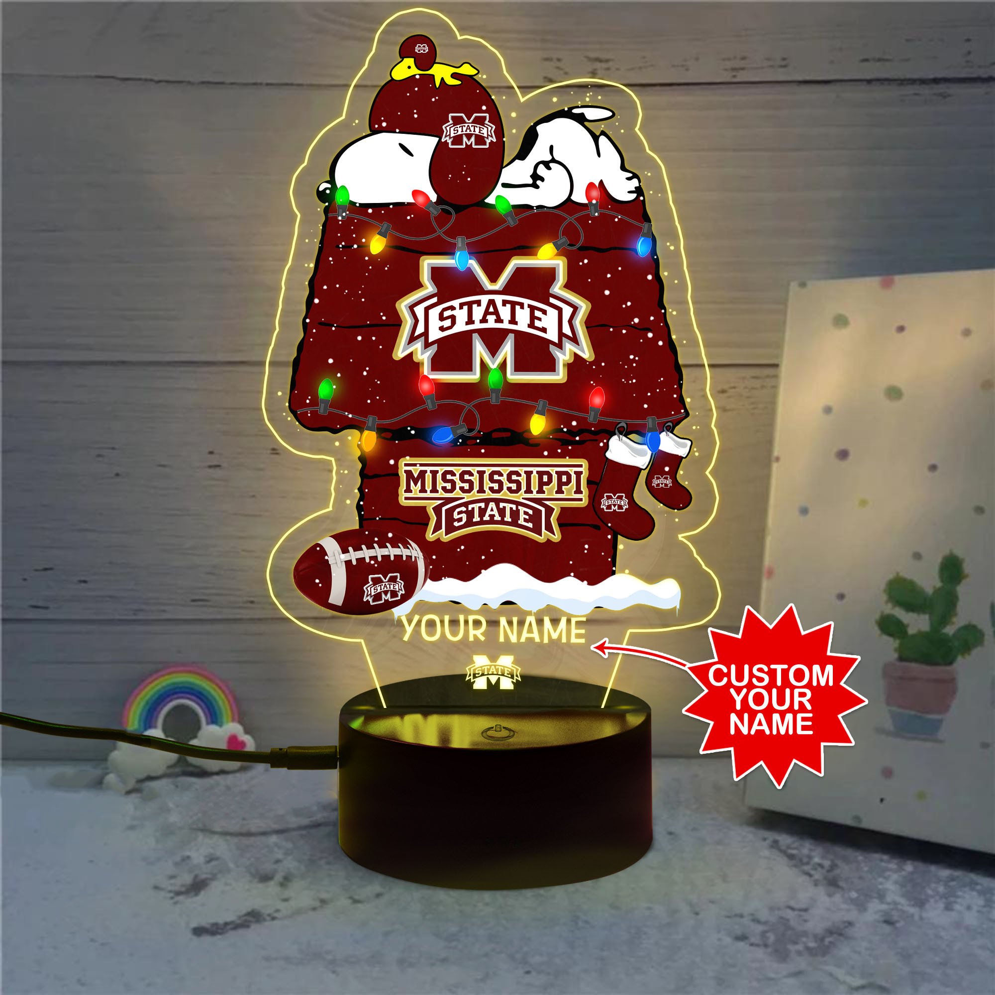 Personalized NCAA Mississippi State Bulldogs Led Lamp 1