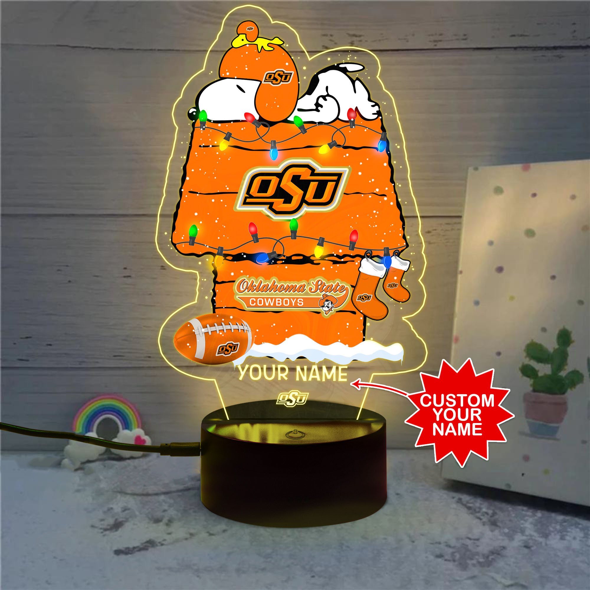 Personalized NCAA Oklahoma State Cowboys Led Lamp 1