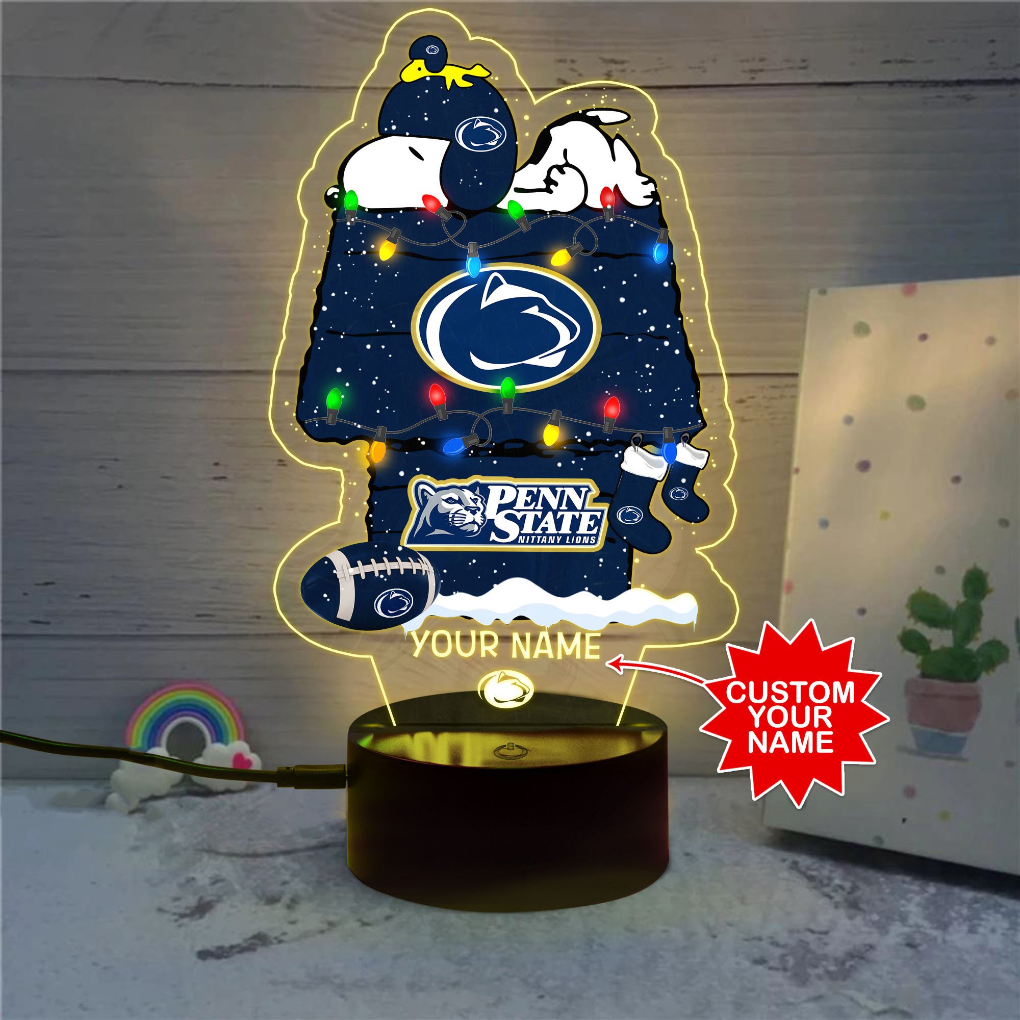 Personalized NCAA Penn State Nittany Lions Led Lamp 1