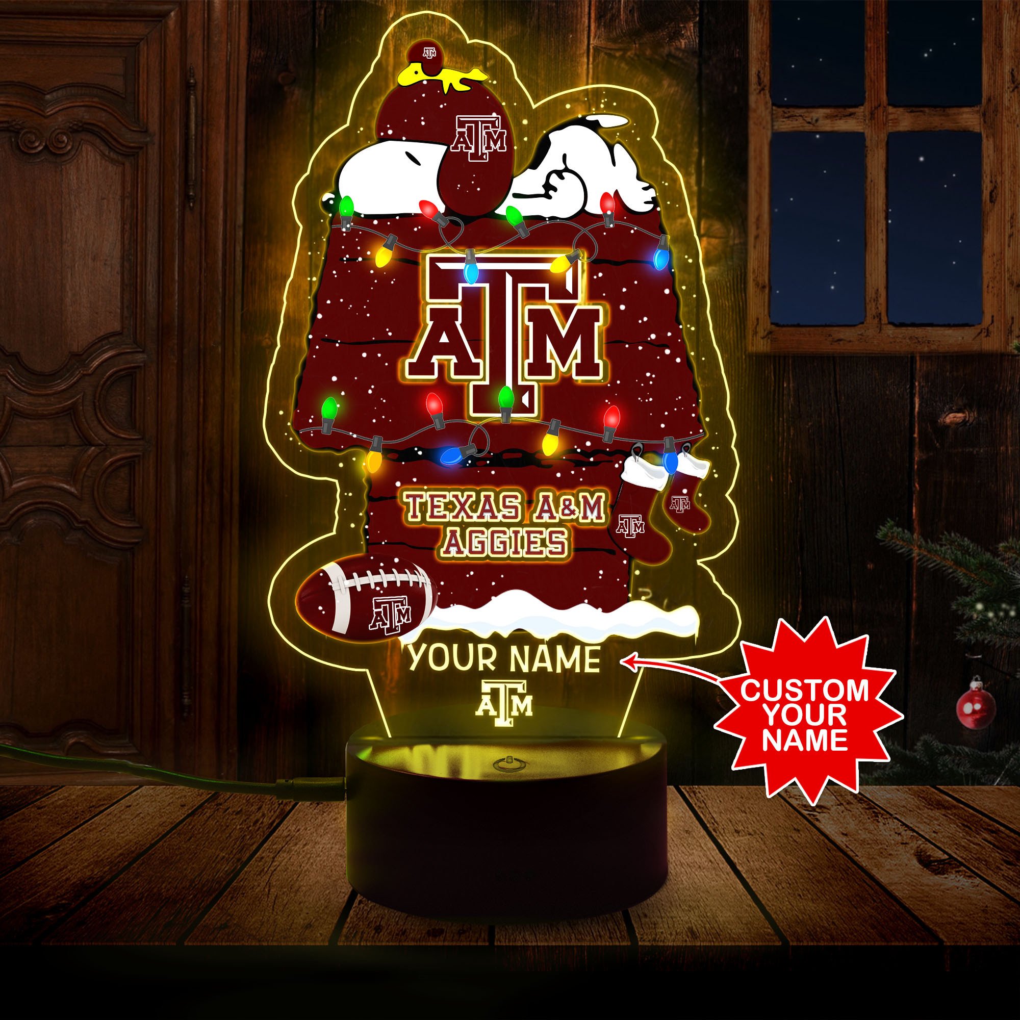Personalized NCAA Texas ATM Aggies Led Lamp