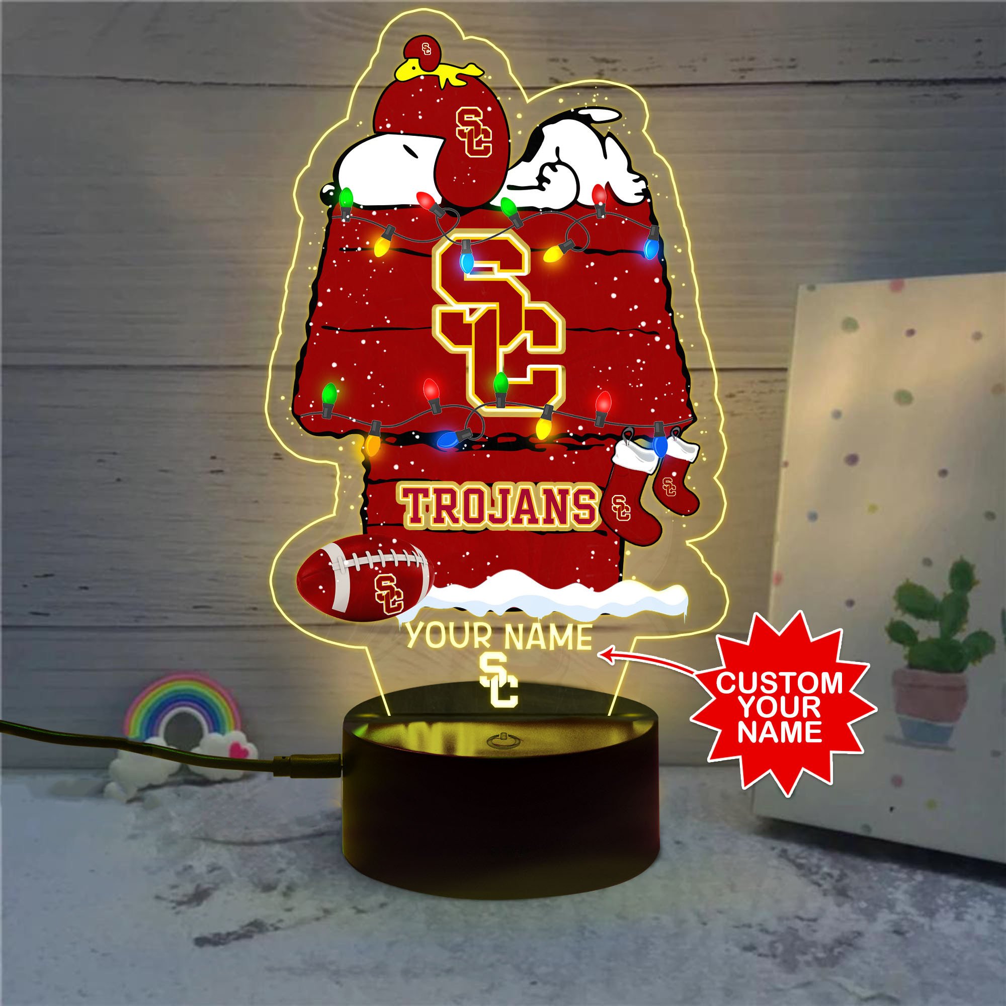 Personalized NCAA USC Trojans Led Lamp 1