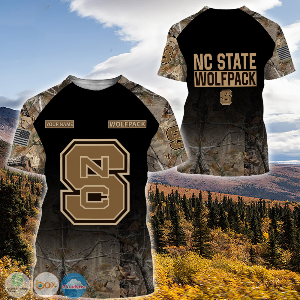 Personalized NC State Wolfpack hunting camo custom 3d shirt hoodie 1 2 3