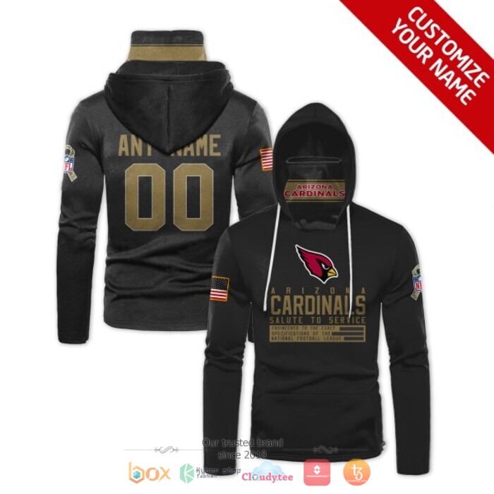 Personalized NFL Arizona Cardinals Black 3d hoodie mask