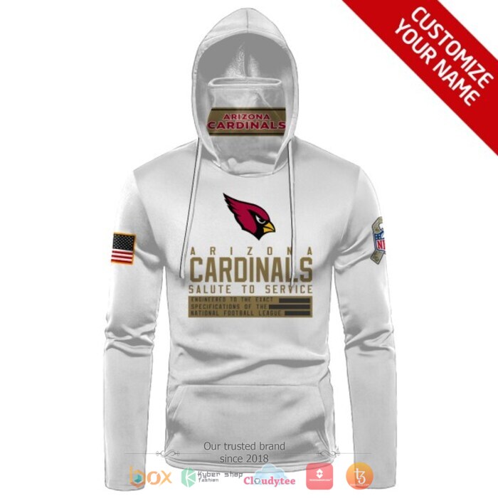 Personalized NFL Arizona Cardinals White 3d hoodie mask 1