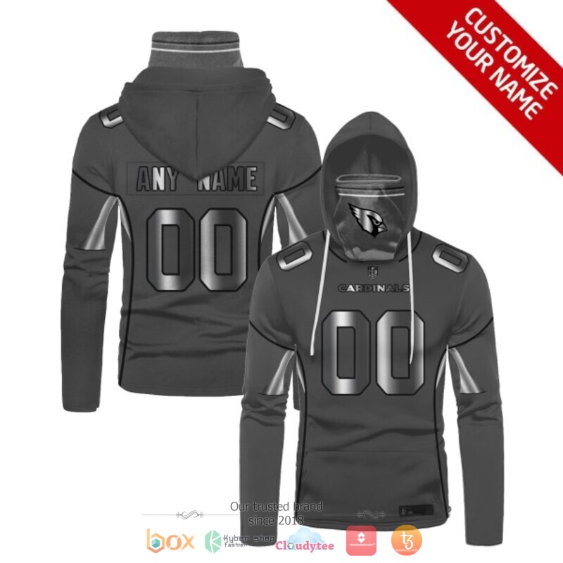 Personalized NFL Arizona Cardinals dark grey custom 3d hoodie mask