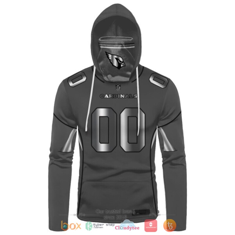 NFL Arizona Cardinals dark grey Personalized custom 3d hoodie mask 2 Personalized NFL Arizona Cardinals dark grey custom 3d hoodie mask 1