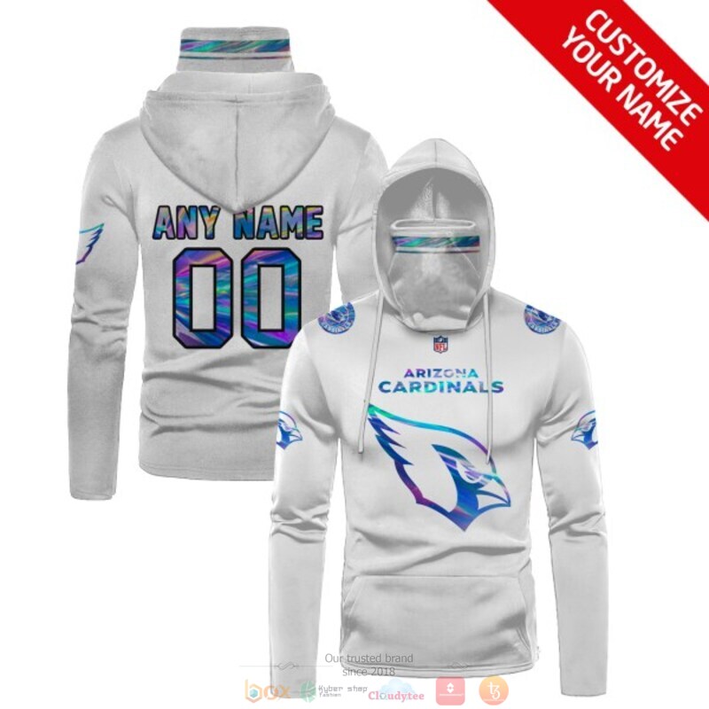Personalized NFL Arizona Cardinals white custom 3d hoodie mask