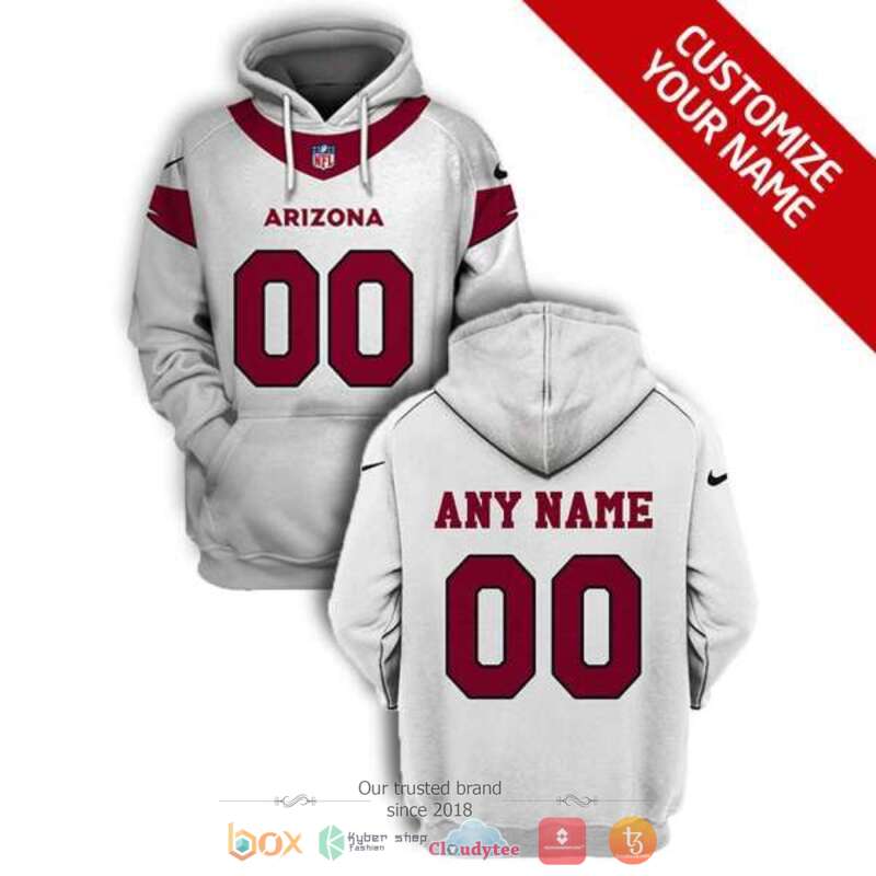 Personalized NFL Arizona Cardinals white custom 3d shirt hoodie