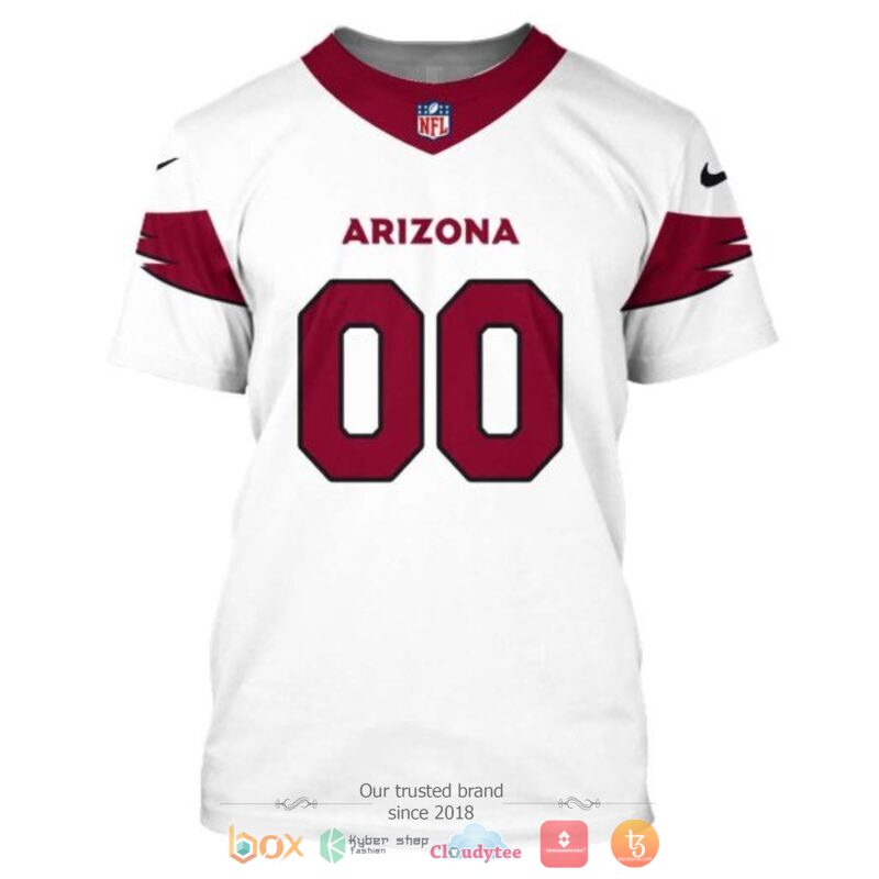 Personalized NFL Arizona Cardinals white custom 3d shirt hoodie 1 2 3 4 5 6