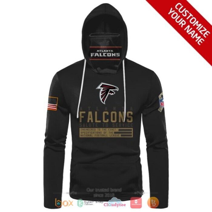 Personalized NFL Atlanta Falcons Black 3d hoodie mask 1