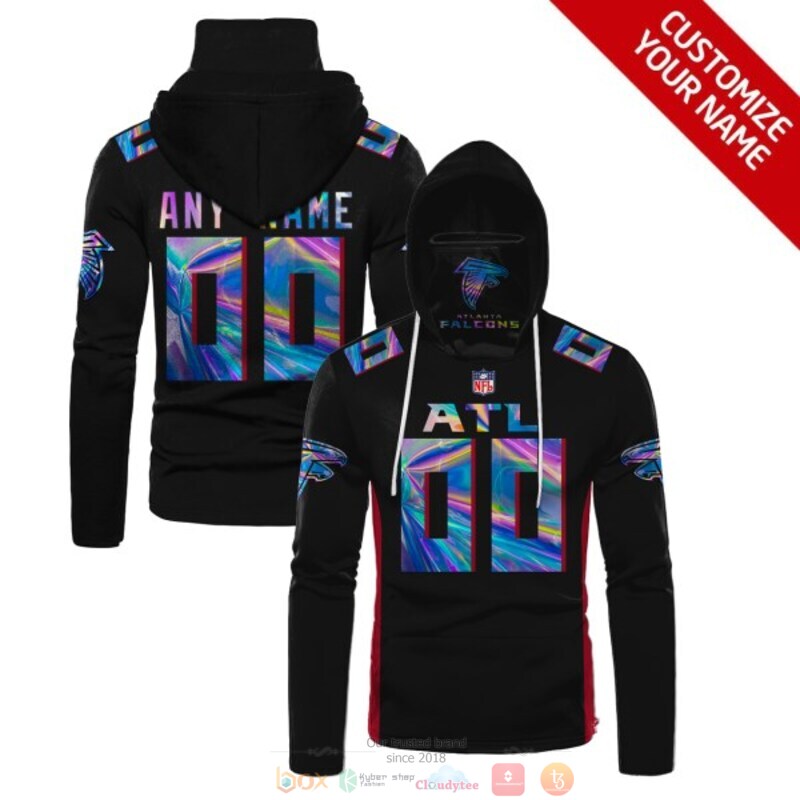 Personalized NFL Atlanta Falcons black custom 3d hoodie mask