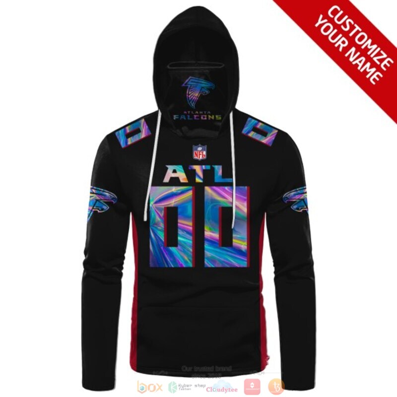 Personalized NFL Atlanta Falcons black custom 3d hoodie mask 1