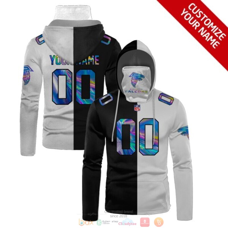 Personalized NFL Atlanta Falcons black white custom 3d hoodie mask