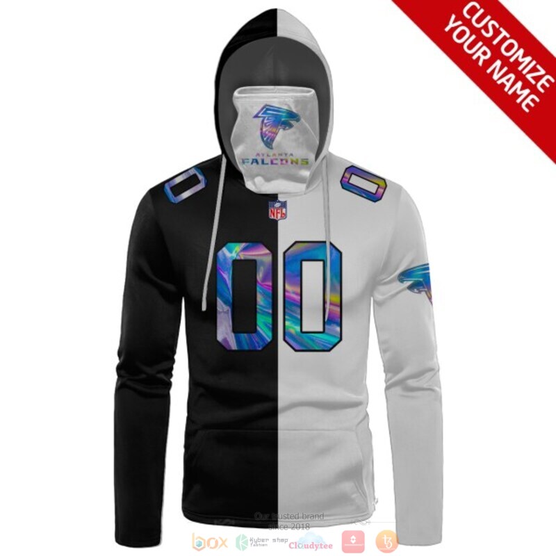 Personalized NFL Atlanta Falcons black white custom 3d hoodie mask 1