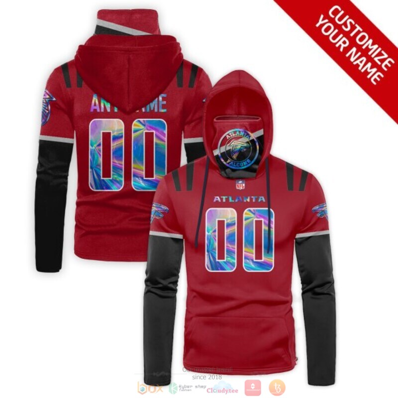 Personalized NFL Atlanta Falcons red black custom 3d hoodie mask