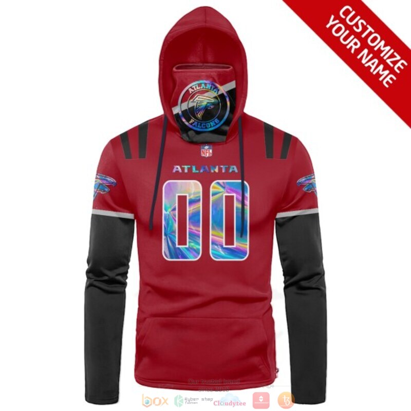 Personalized NFL Atlanta Falcons red black custom 3d hoodie mask 1