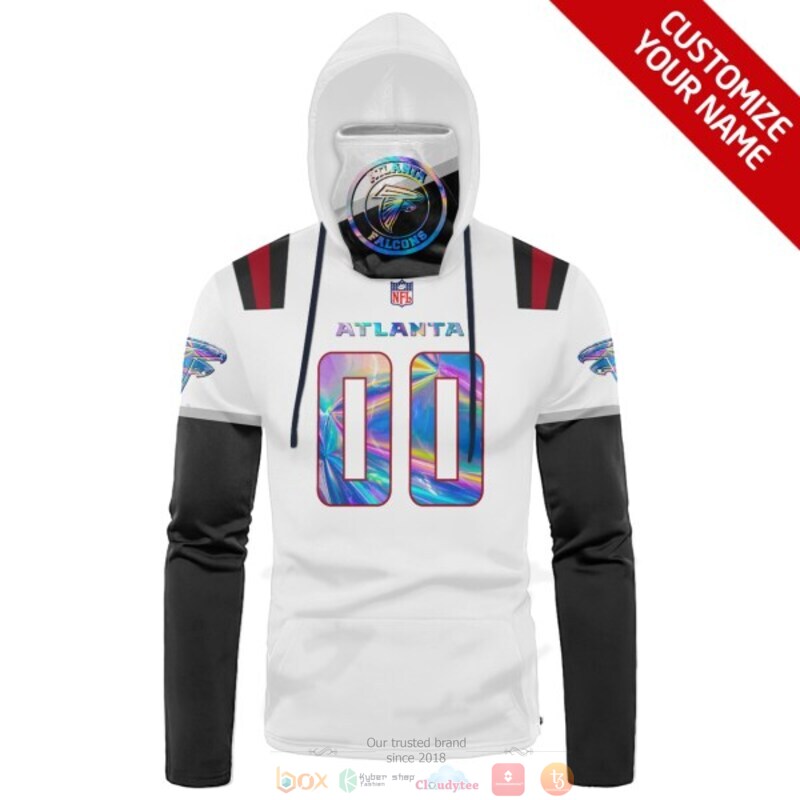 Personalized NFL Atlanta Falcons white custom 3d hoodie mask 1