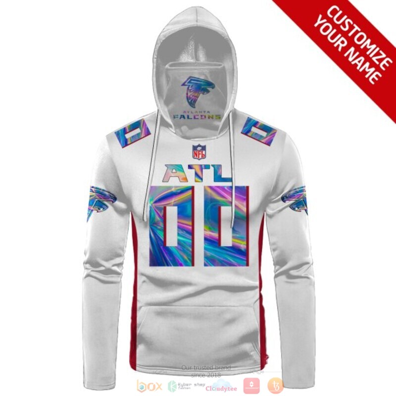 Personalized NFL Atlanta Falcons white hologram custom 3d hoodie mask 1