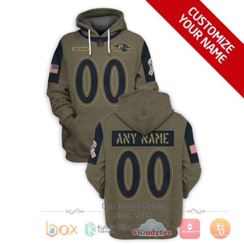 Personalized NFL Baltimore Ravens 3d shirt hoodie