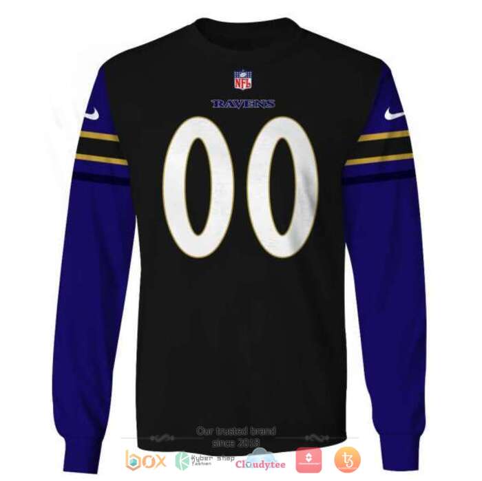 Personalized NFL Baltimore Ravens Dark Blue 3d shirt hoodie 1 2 3 4