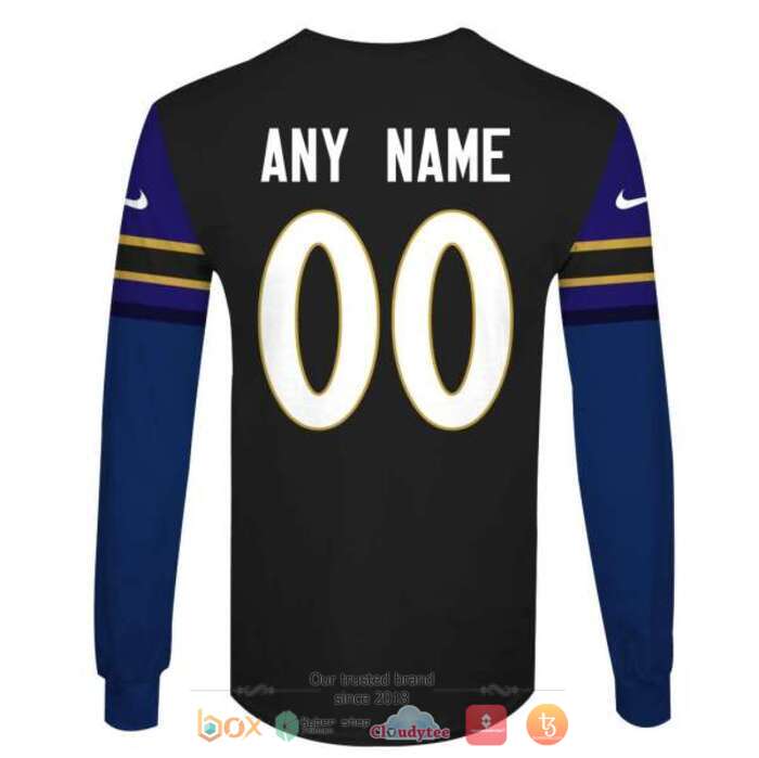 Personalized NFL Baltimore Ravens Dark Blue 3d shirt hoodie 1 2 3 4 5