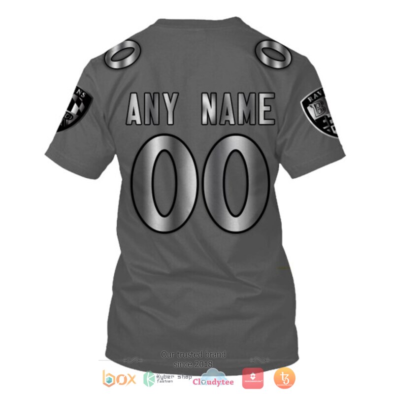 Personalized NFL Baltimore Ravens dark grey custom 3d shirt hoodie 1 2 3 4 5 6