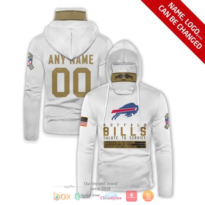 Personalized NFL Buffalo Bills White 3d hoodie mask 7 Personalized NFL Buffalo Bills White 3d hoodie mask