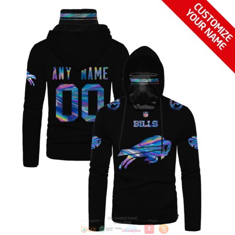 Personalized NFL Buffalo Bills black custom 3d hoodie mask