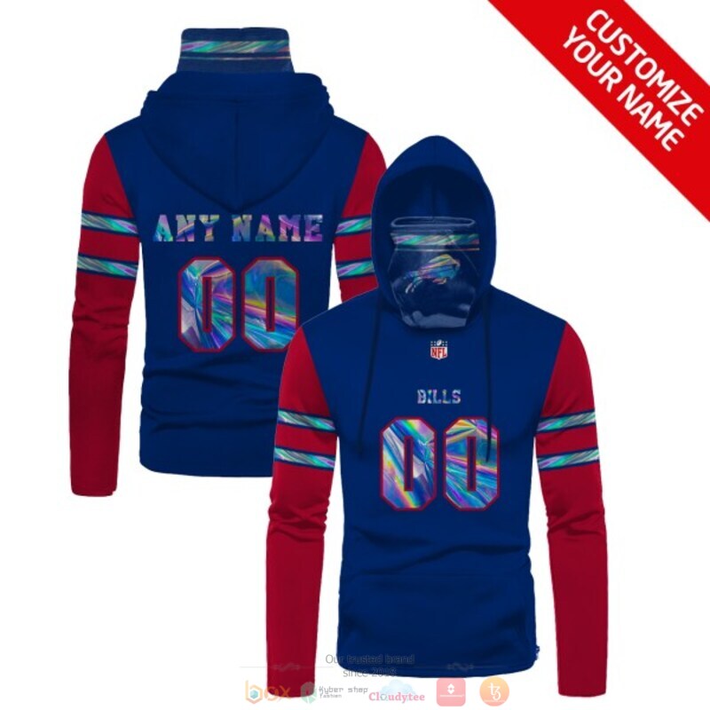 Personalized NFL Buffalo Bills blue red custom 3d hoodie mask