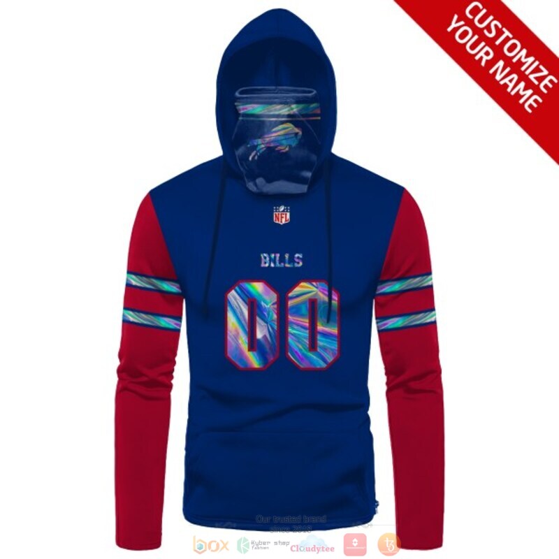 Personalized NFL Buffalo Bills blue red custom 3d hoodie mask 1