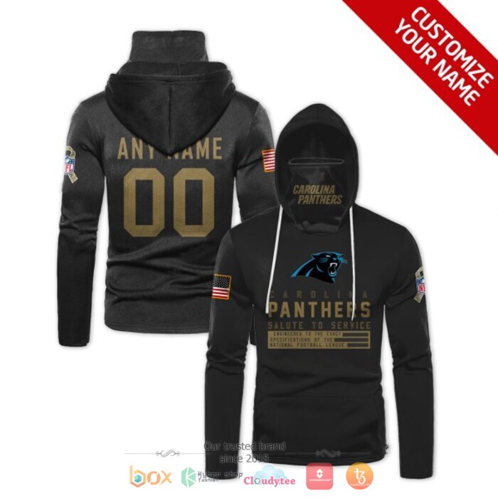 Personalized NFL Carolina Panthers black 3d hoodie mask