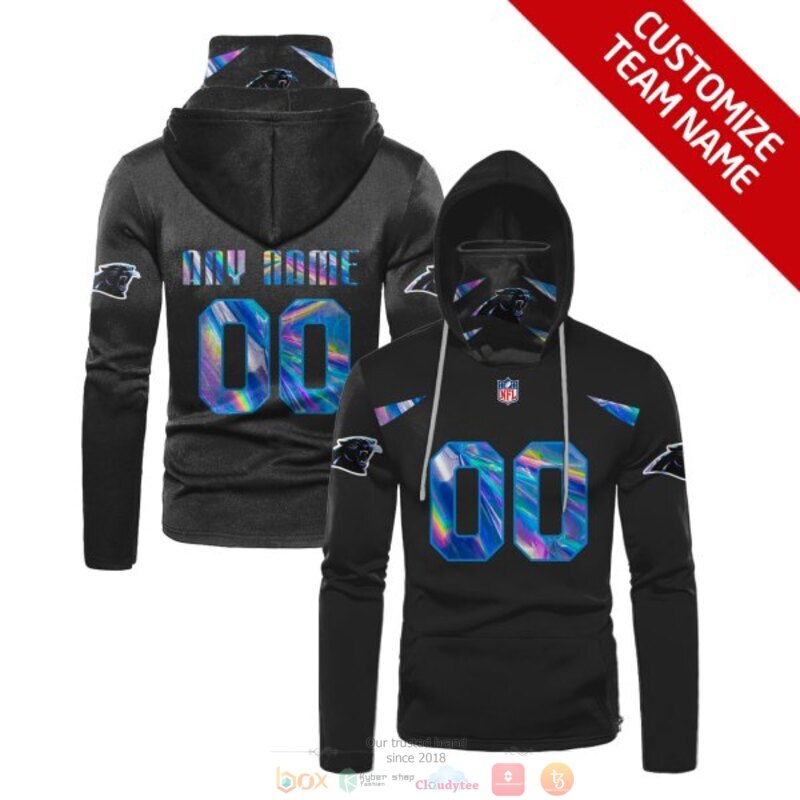 Personalized NFL Carolina Panthers black custom 3d hoodie mask