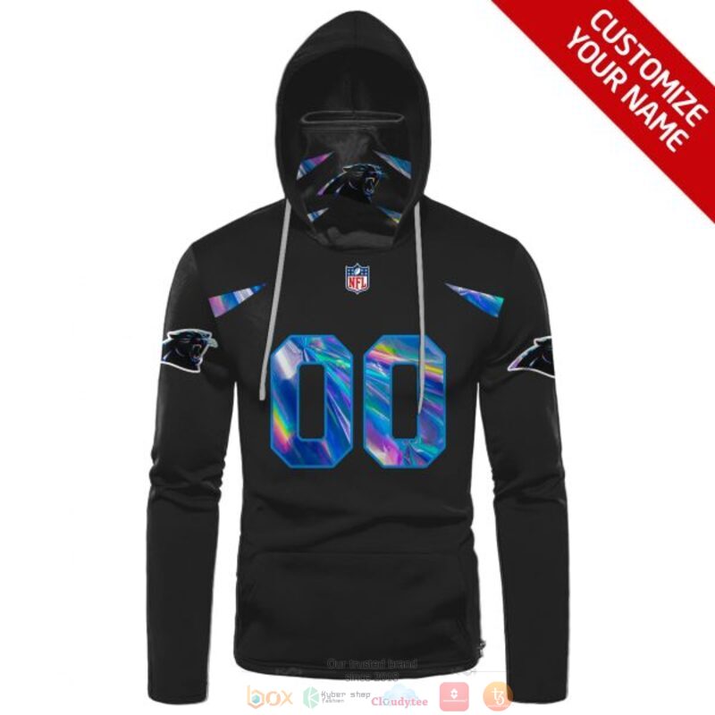 Personalized NFL Carolina Panthers black custom 3d hoodie mask 1