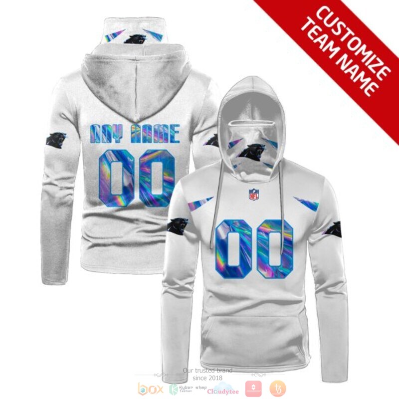 Personalized NFL Carolina Panthers white custom 3d hoodie mask