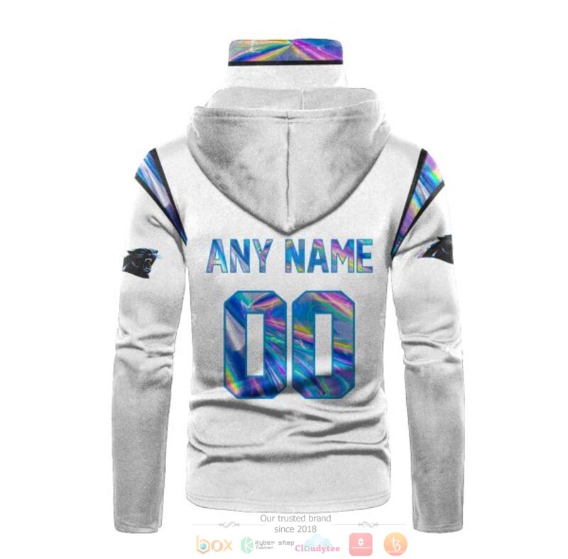 NFL Carolina Panthers white hologram Personalized custom 3d hoodie mask 3 Personalized NFL Carolina Panthers white hologram custom 3d hoodie mask 1 2