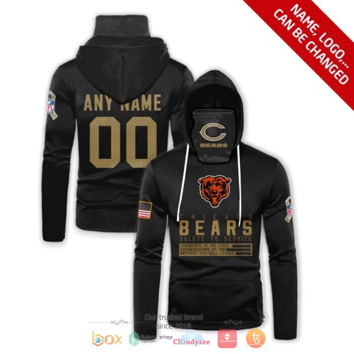 Personalized NFL Chicago Bears Black 3d hoodie mask