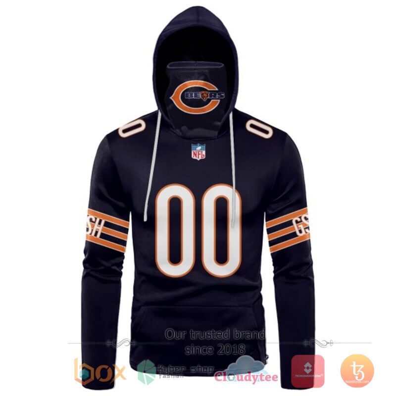 Personalized NFL Chicago Bears Dark purple 3d hoodie mask 2 Personalized NFL Chicago Bears Dark purple 3d hoodie mask 1