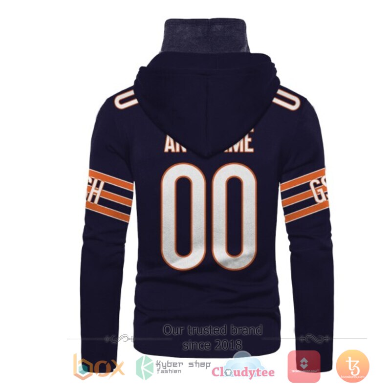 Personalized NFL Chicago Bears Dark purple 3d hoodie mask 3 Personalized NFL Chicago Bears Dark purple 3d hoodie mask 1 2
