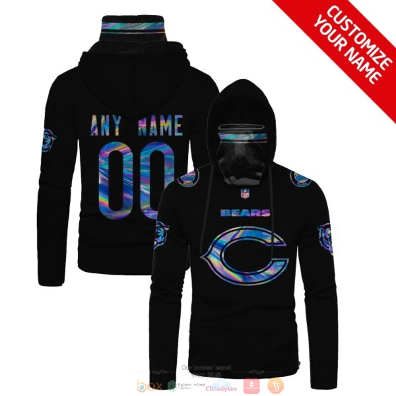 Personalized NFL Chicago Bears black custom 3d hoodie mask