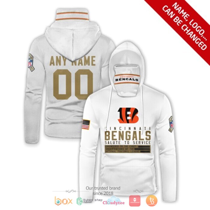 Personalized NFL Cincinnati Bengals White 3d hoodie mask 1 Personalized NFL Cincinnati Bengals White 3d hoodie mask